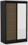 SW-DEL B 120 cm Шкаф-купе с зеркалом,Черный матовый,Artisan