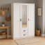 Kami-SZF 3d2s Rama Wardrobe with mirror,white