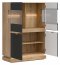 MILTON-ML 04 Glass-fronted cabinet,Cremona torro oak/anthracite matt