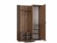 NELLY Garderobe mit Spiegel & Stauraum (Nuss/schwarze Lamelle)