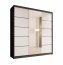 SW-SON-200 cm -BW Sliding wardrobe with mirror,Black matt/white matt