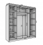 SW-SON-200 cm -WW Sliding wardrobe with mirror,White matt