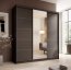 SW-SON-200 cm -BB Sliding wardrobe with mirror,Black matt