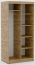 SW-HAI 100 cm AB Lükandustega riidekapid peegliga,Artisan/Must matt