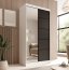 SW-LAU 100 cm Sliding wardrobe with mirror,White matt/black matt