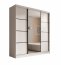 SW-KER-200 cm-WB Sliding wardrobe with mirror,White/black