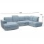 Bergamo U П-образный Угловой диван Левая сторона (Синяя ткань ткань Viton 198)