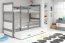 Riko III 200x90 Двухъярусная кровать с тремя матрасами Графит
