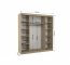 SW-SAN- BA 200 cm Sliding wardrobe with mirror,Black,Oak Artisan
