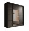 SW-KER-200 cm-BB Sliding wardrobe with mirror,Black/black