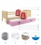 Cubus 2 Детская кровать с двумя матрасами 200x90 сосна/розовый
