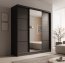 SW-KER-200 cm-BB Sliding wardrobe with mirror,Black/black