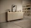 Style-Japandi B Sideboard mit 4 Türen,LED-Beleuchtung
