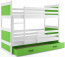 Riko II Etagenbett Hochbett 190x90 mit 2 Matratzen und 1 Schubladen,Weiß