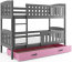 Cubus 2 Bunk bed with mattress 190x90 graphite