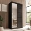 SW-LAU 100 cm Sliding wardrobe with mirror,Black matt