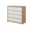 XELO F Chest of drawers Craft oak gold/white mat