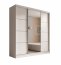 SW-KER-200 cm-WS Sliding wardrobe with mirror,White/silver