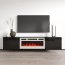 LUXE-EF RTV black + kamin white TV Skapis