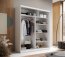 SW-HAN-180 cm -WB Liugustega kapp,Valge matt/must matt