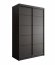 SW-LIZ 120 cm Schwebetürenschrank,Schwarz matt