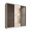 SW-SON-200 cm -WB Sliding wardrobe with mirror,White matt/black matt