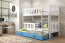 Cubus 3 Triple bunk bed with mattress 200x90 white