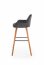 V-CH-H/93- C.P Bar stool (Dark grey/nut)
