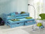 TOMASZ II Bed with mattress Blue acrylic