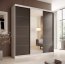 SW-SON-200 cm -WB Sliding wardrobe with mirror,White matt/black matt