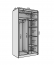SW-VER 100 cm Schwebetürenschrank,Schwarz matt/Weiß matt