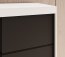 SW-LAU 100 cm Sliding wardrobe with mirror,White matt/black matt