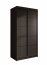 SW-VER 100 cm Schwebetürenschrank,Schwarz matt