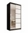 SW-LAU 100 cm Sliding wardrobe with mirror,Black matt/white matt
