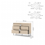 TREND TS-06 Chest of drawers with LED lighting,Beige sand/black