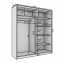 SW-HAN-180 cm -WB Liugustega kapp,Valge matt/must matt