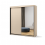 TREND TS-01 Sliding wardrobe with LED lighting,Beige sand/black