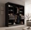 SW-KER-200 cm-BB Sliding wardrobe with mirror,Black/black