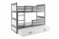 Riko III 200x90 Двухъярусная кровать с тремя матрасами Графит