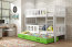 Cubus 3 Triple bunk bed with mattress 190x90 white