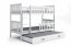 Cubus 3 Triple bunk bed with mattress 200x90 white