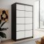 SW-LIZ 120 cm Schwebetürenschrank,Schwarz matt/Weiß matt