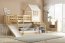 Loft-A Niska ze sch i zjezd Massivholz Hochbett mit Treppen und Rutsche für Kinder mit 1 Matratze 200x90,Kiefer