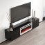 LUXE-EF RTV black + kamin white TV Skapis