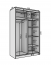 SW-LIZ 120 cm Schwebetürenschrank,Weiß matt/Schwarz matt
