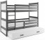 Riko III 200x90 Двухъярусная кровать с тремя матрасами Графит