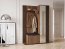 NELLY +P Garderobe mit Spiegel & Stauraum (Nuss/schwarze Lamelle)