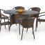 Garden furniture set Table MASTER + 6 chairs MIDAS Dark brown/black