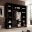 SW-SON-200 cm -BW Sliding wardrobe with mirror,Black matt/white matt