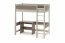 Tedesc 180x80 Einzelbett-Hochbett mit Schreibtisch und Matratze,Kaschmir/truffle